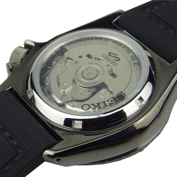  Shop Authentic Seiko 5 Sport Automatic Black Dial Black Silicone Strap Watch For Men - SRPD65K3 - Luxxuri