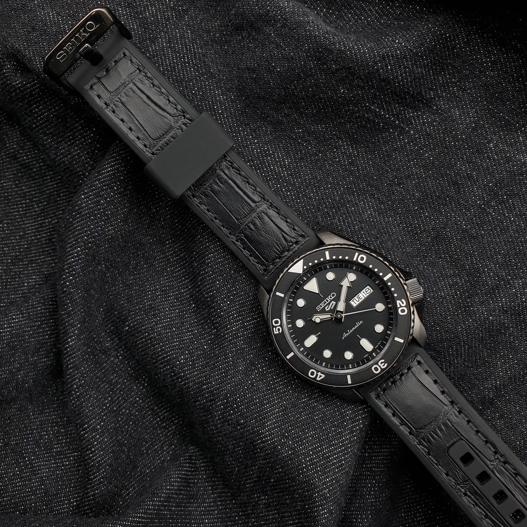  Shop Authentic Seiko 5 Sport Automatic Black Dial Black Silicone Strap Watch For Men - SRPD65K3 - Luxxuri