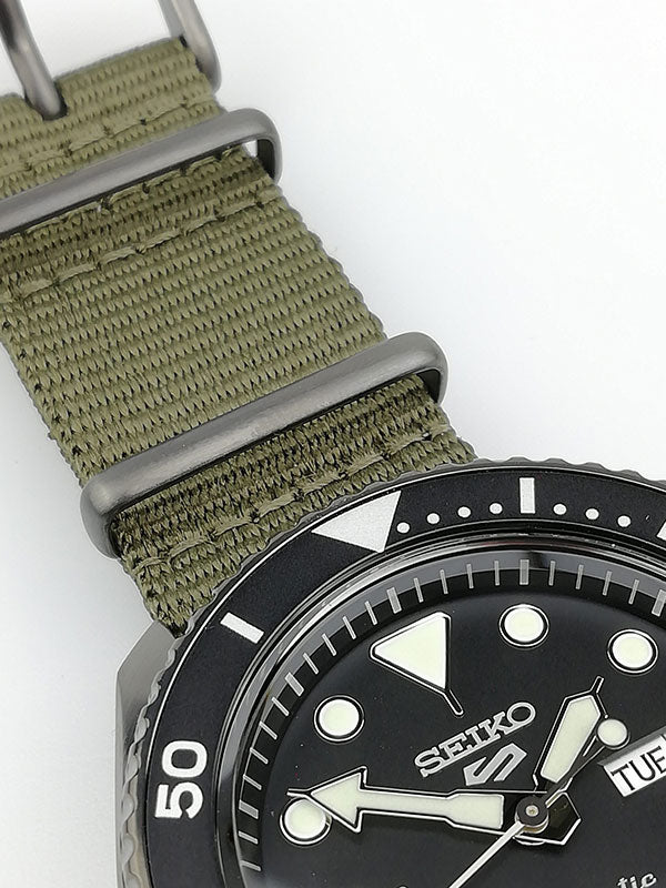  Shop Authentic Seiko 5 Sport Automatic Black Dial Green Nylon Strap Watch For Men - SRPD65K4 - Luxxuri