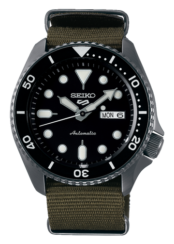  Shop Authentic Seiko 5 Sport Automatic Black Dial Green Nylon Strap Watch For Men - SRPD65K4 - Luxxuri
