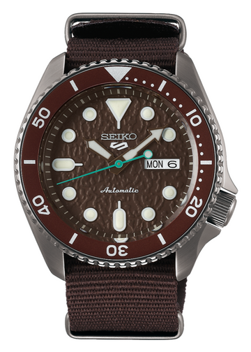  Shop Authentic Seiko 5 Sport Automatic Brown Dial Brown Nylon Strap Watch For Men - SRPD85K1 - Luxxuri