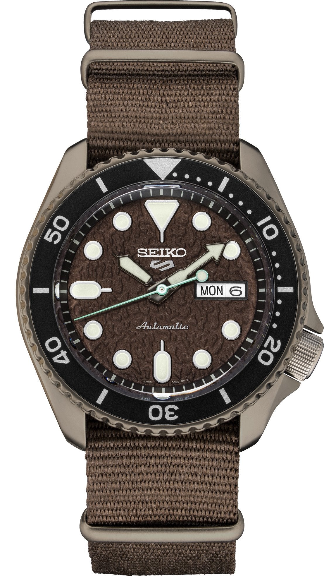  Shop Authentic Seiko 5 Sport Automatic Brown Dial Brown Nylon Strap Watch For Men - SRPD85K1 - Luxxuri