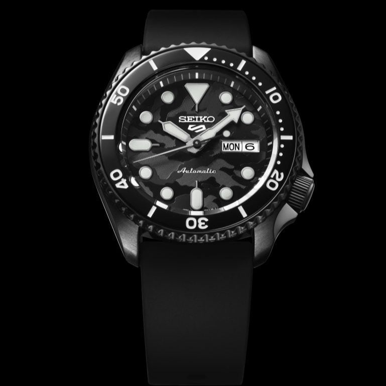  Shop Authentic Seiko 5 Sport Automatic Black Dial Black Silicone Strap Watch For Men - SRPD65K3 - Luxxuri
