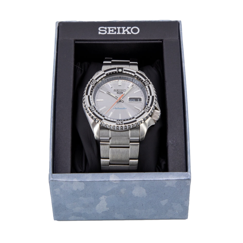  Shop Authentic Seiko 5 Sports Special Edition Silver Dial Silver Steel Strap Watch For Men - SRPK09K1 - Luxxuri