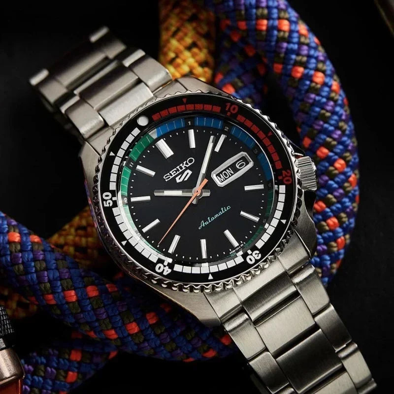  Shop Authentic Seiko 5 Sports SKX Series Regatta Timer Retro Blue Dial Silver Steel Strap Watch For Men - SRPK13K1 - Luxxuri