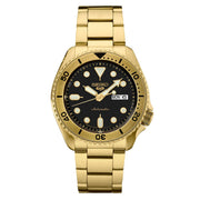  Shop Authentic Seiko 5 Sports Automatic Black Dial Gold Steel Strap Watch For Men - SRPK18 - Luxxuri