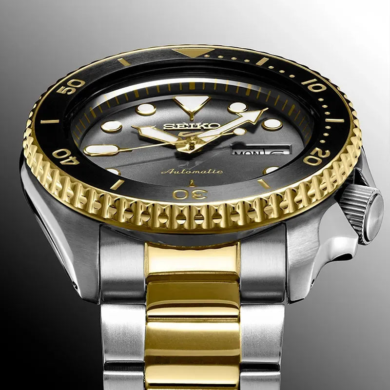  Shop Authentic Seiko 5 Sports Automatic Special Creation Black Dial Two Tone Steel Strap Watch For Men - SRPK22 - Luxxuri