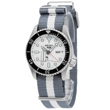  Shop Authentic Seiko 5 Sports x Peanuts Surfboard Snoopy Limited Edition White Dial Two Tone NATO Strap Watch For Men - SRPK25K1 - Luxxuri