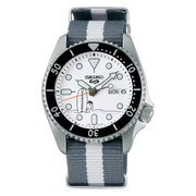  Shop Authentic Seiko 5 Sports x Peanuts Surfboard Snoopy Limited Edition White Dial Two Tone NATO Strap Watch For Men - SRPK25K1 - Luxxuri