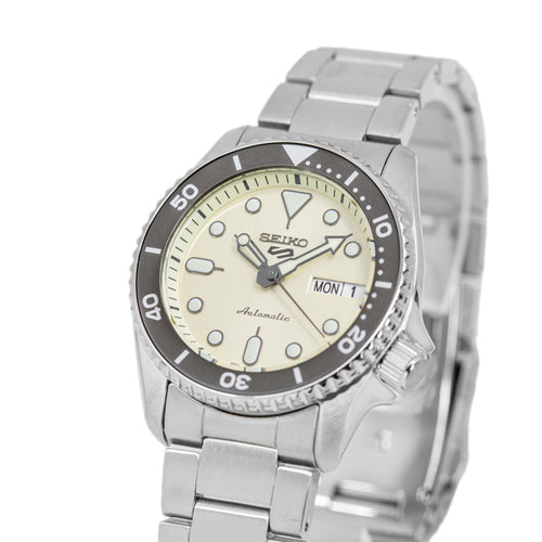  Shop Authentic Seiko 5 Sports SKX Automatic Cream Dial Silver Steel Strap Watch For Men - SRPK31K1 - Luxxuri
