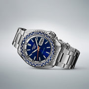  Shop Authentic Seiko 5 Sports Petrol Blue Checker Flag Special Edition Blue Dial Silver Steel Strap Watch For Men - SRPK65K1 - Luxxuri