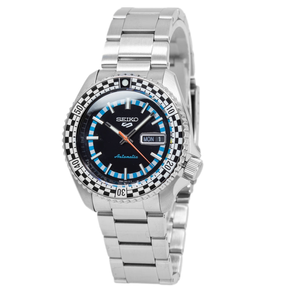  Shop Authentic Seiko 5 Sports Checker Flag Special Edition Black Dial Silver Steel Strap Watch For Men - SRPK67K1 - Luxxuri