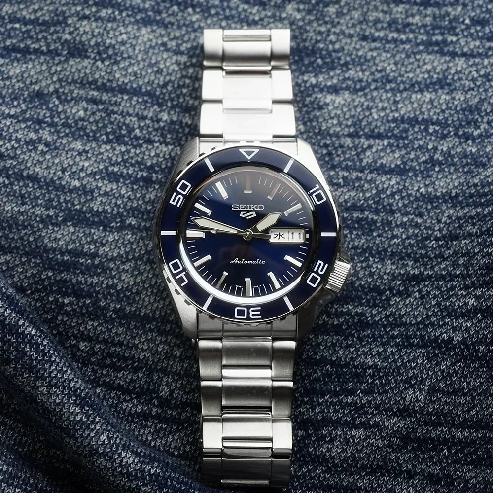  Shop Authentic Seiko 5 Sports Automatic Blue Dial Silver Steel Strap Watch for Men - SRPK97K1 - Luxxuri