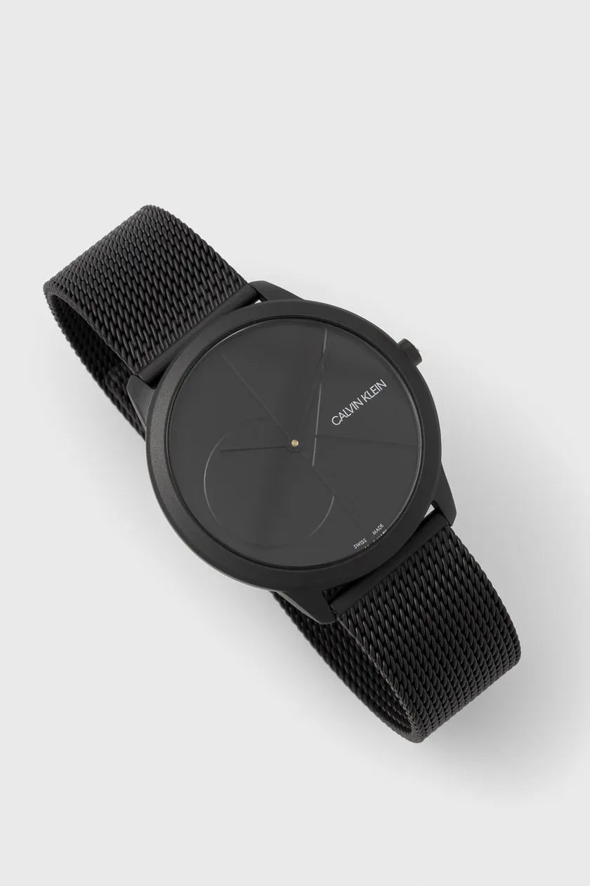  Shop Authentic Calvin Klein Minimal Black Dial Black Mesh Bracelet Watch for Men - K3M514B1 - Luxxuri