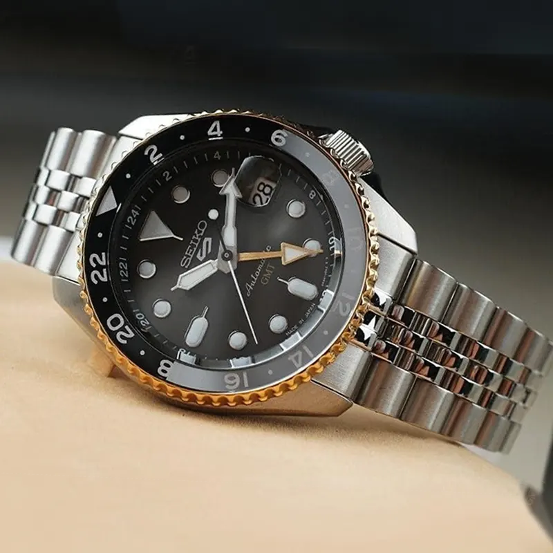  Shop Authentic Seiko 5 Sports GMT US Special Edition Automatic Grey Dial Silver Steel Strap Watch For Men - SSK021K1 - Luxxuri