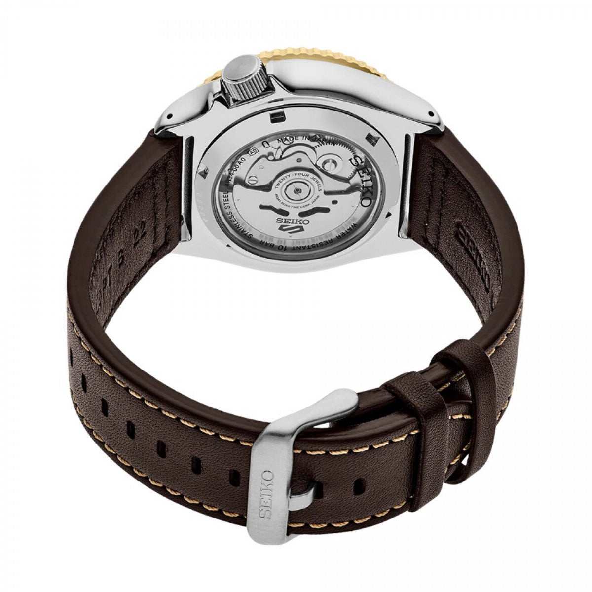  Shop Authentic Seiko 5 Sports SKX GMT Automatic Mocha Black Dial Brown Leather Strap Watch For Men - SSK036K1 - Luxxuri
