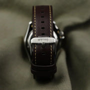  Shop Authentic Seiko 5 Sports SKX GMT Automatic Mocha Black Dial Brown Leather Strap Watch For Men - SSK036K1 - Luxxuri