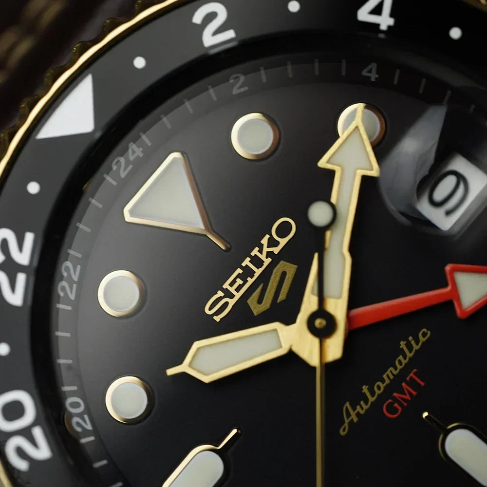  Shop Authentic Seiko 5 Sports SKX GMT Automatic Mocha Black Dial Brown Leather Strap Watch For Men - SSK036K1 - Luxxuri