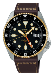  Shop Authentic Seiko 5 Sports SKX GMT Automatic Mocha Black Dial Brown Leather Strap Watch For Men - SSK036K1 - Luxxuri