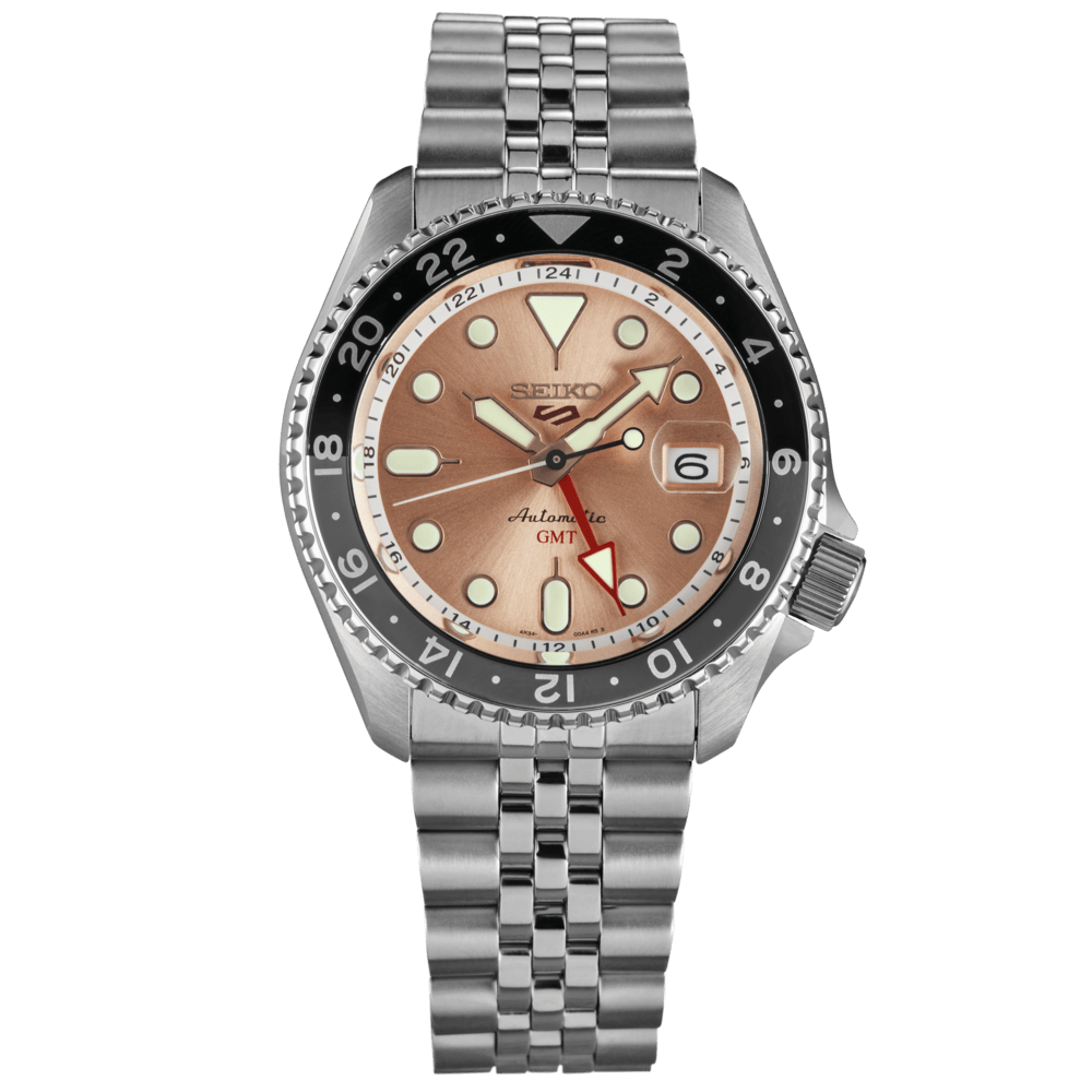  Shop Authentic Seiko 5 Sports GMT Thong Sia Limited Edition Brown Dial Silver Steel Strap Watch for Men - SSK043K1 - Luxxuri