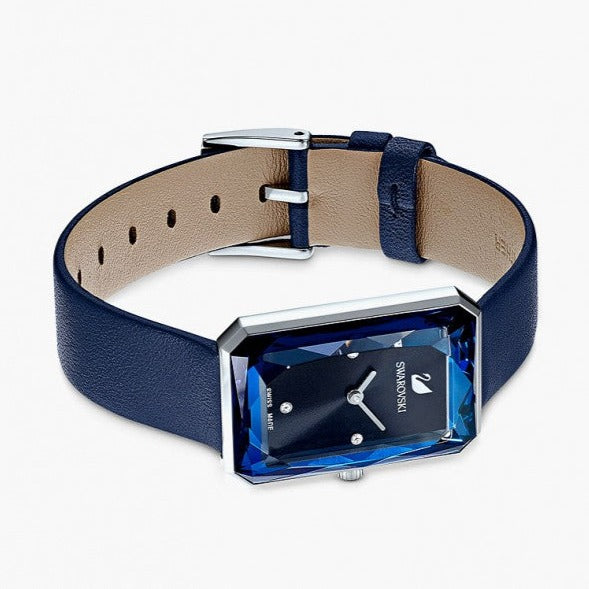  Shop Authentic Swarovski Uptown Crystal Blue Dial Blue Leather Strap Watch for Women - 5547713 - Luxxuri
