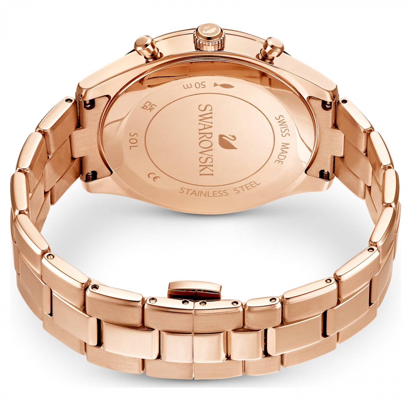  Shop Authentic Swarovski Octea Lux Sport Chronograph Black Dial Rose Gold Steel Strap Watch for Women - 5610478 - Luxxuri