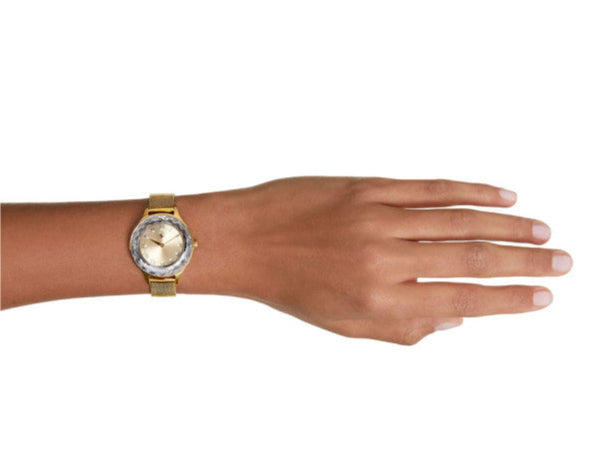  Shop Authentic Swarovski Octea Nova Analog Gold Dial Gold Mesh Strap Watch for Women - 5649993 - Luxxuri
