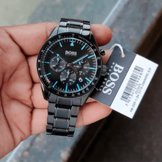  Shop Authentic Hugo Boss Trophy Black Dial Black Steel Strap Watch for Men - 1513675 - Luxxuri