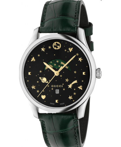  Shop Authentic Gucci G-Timeless Black Dial Green Leather Strap Unisex Watch - YA126326 - Luxxuri