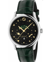  Shop Authentic Gucci G-Timeless Black Dial Green Leather Strap Unisex Watch - YA126326 - Luxxuri