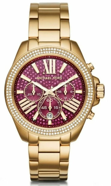  Shop Authentic Michael Kors Wren Purple Dial Gold Steel Strap Watch for Women - MK6290 - Luxxuri
