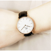  Shop Authentic Daniel Wellington Classic Sheffield White Dial Black Leather Strap Watch for Women - DW00100036 - Luxxuri