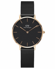  Shop Authentic Daniel Wellington Petite Ashfield Black Dial Black Mesh Strap Watch For Women - DW00100245 - Luxxuri