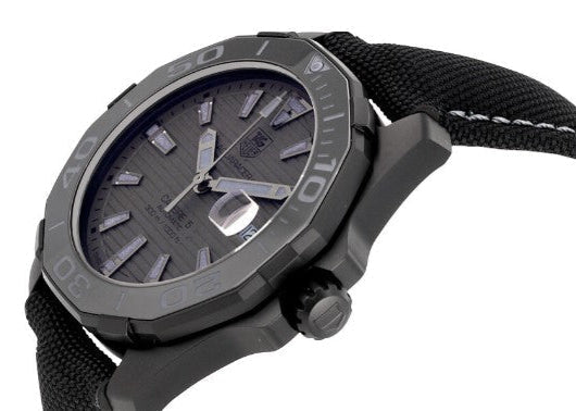  Shop Authentic Tag Heuer Aquaracer 300 Swiss Limited Edition Black Dial Black Nylon Strap Watch for Men - WAY218B.FC6364 - Luxxuri