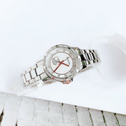  Shop Authentic Bulova Crystal Collection Mother of Pearl Dial Silver Steel Strap Watch for Women - 98L232 - Luxxuri