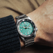  Shop Authentic Seiko 5 Sports SKX Midi Automatic Teal Dial Silver Steel Strap Watch For Men - SRPK33K1 - Luxxuri
