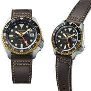  Shop Authentic Seiko 5 Sports SKX GMT Automatic Mocha Black Dial Brown Leather Strap Watch For Men - SSK036K1 - Luxxuri