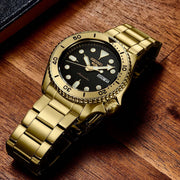  Shop Authentic Seiko 5 Sports Automatic Black Dial Gold Steel Strap Watch For Men - SRPK18 - Luxxuri