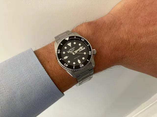 Shop Authentic Seiko 5 Sports SKX Automatic Black Dial Silver Steel Strap Watch For Men - SRPK29K1 - Luxxuri