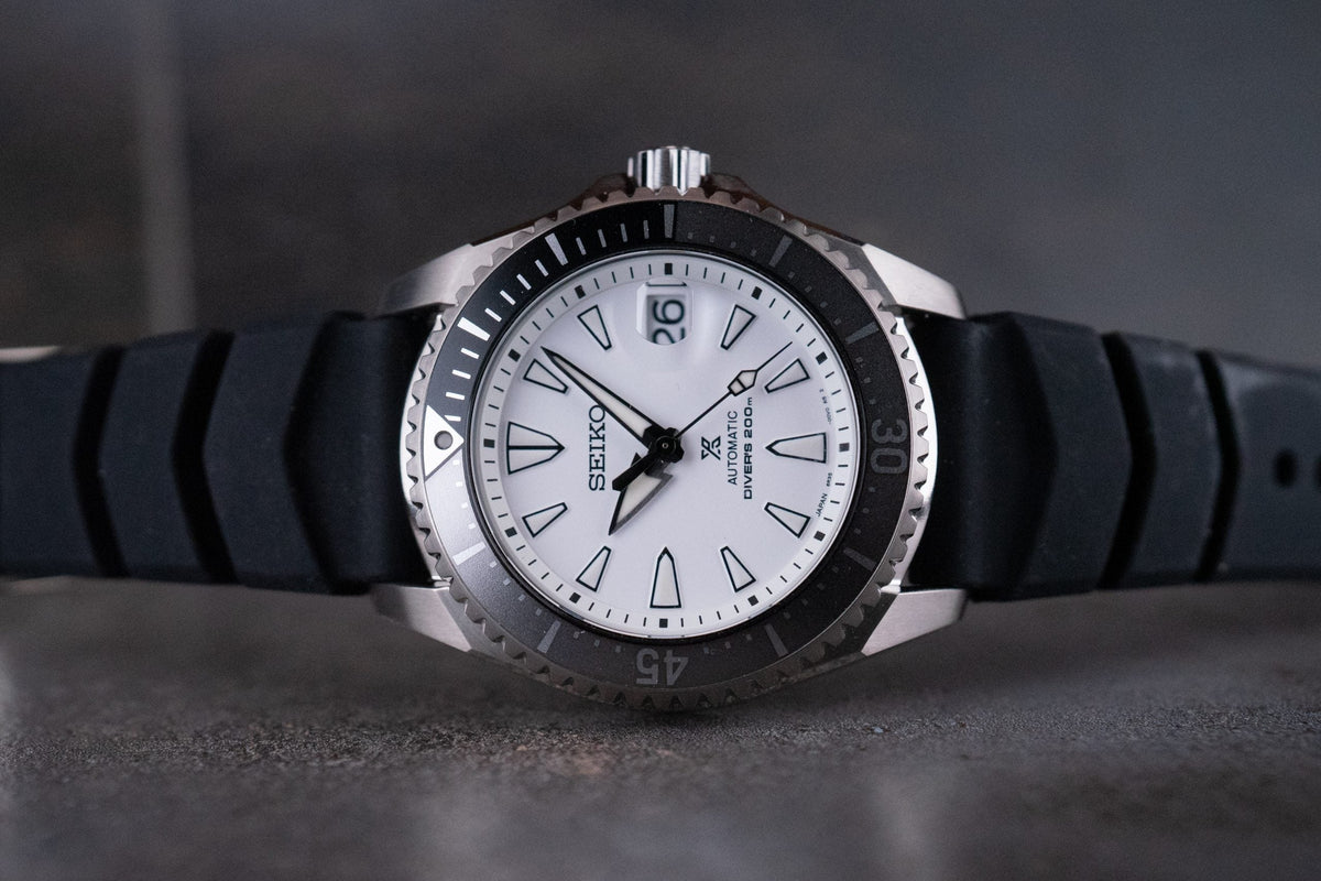  Shop Authentic Seiko Shogun Prospex Titanium Divers Automatic White Dial Black Rubber Strap Watch For Men - SPB191J1 - Luxxuri