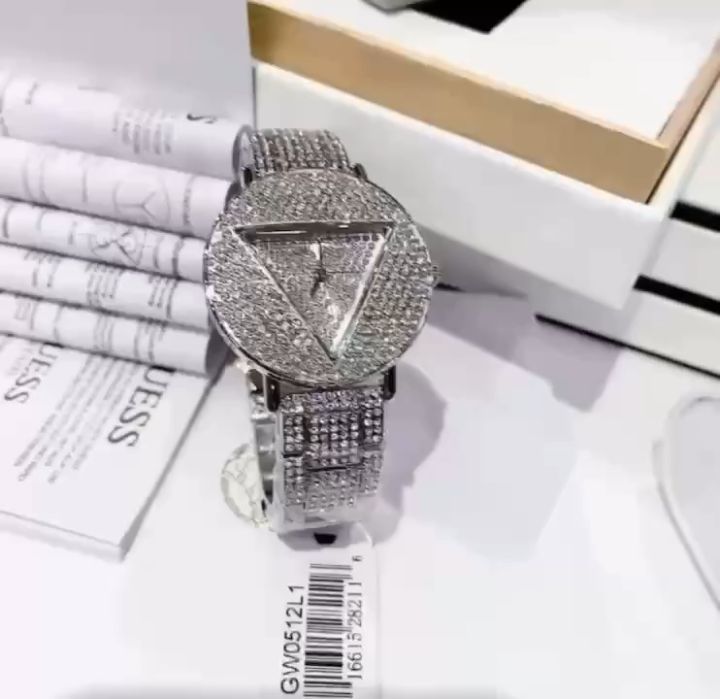  Shop Authentic Guess Trend Diamonds Silver Dial Silver Steel Strap Watch for Women - GW0512L1 - Luxxuri