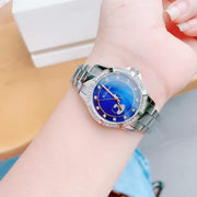  Shop Authentic Bulova Crystal Collection Blue Mother of Pearl Dial Silver Steel Strap Watch for Women - 96L238 - Luxxuri