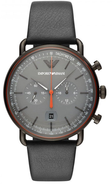  Shop Authentic Emporio Armani Aviator Grey Dial Grey Leather Strap Watch For Men - AR11168 - Luxxuri