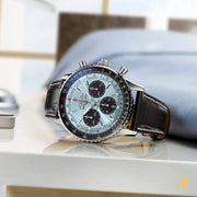 Shop Authentic Breitling Navitimer B01 Chronograph 43 Blue Dial Black Leather Strap Watch for Men - AB0138241C1P1 - Luxxuri