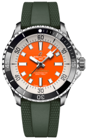  Shop Authentic Breitling Superocean Automatic 42mm Kelly Slater Limited Edition Orange Dial Green Rubber Strap Watch for Men - A173751A101S1 - Luxxuri