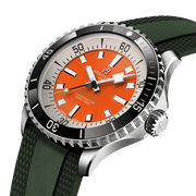  Shop Authentic Breitling Superocean Automatic 42mm Kelly Slater Limited Edition Orange Dial Green Rubber Strap Watch for Men - A173751A101S1 - Luxxuri