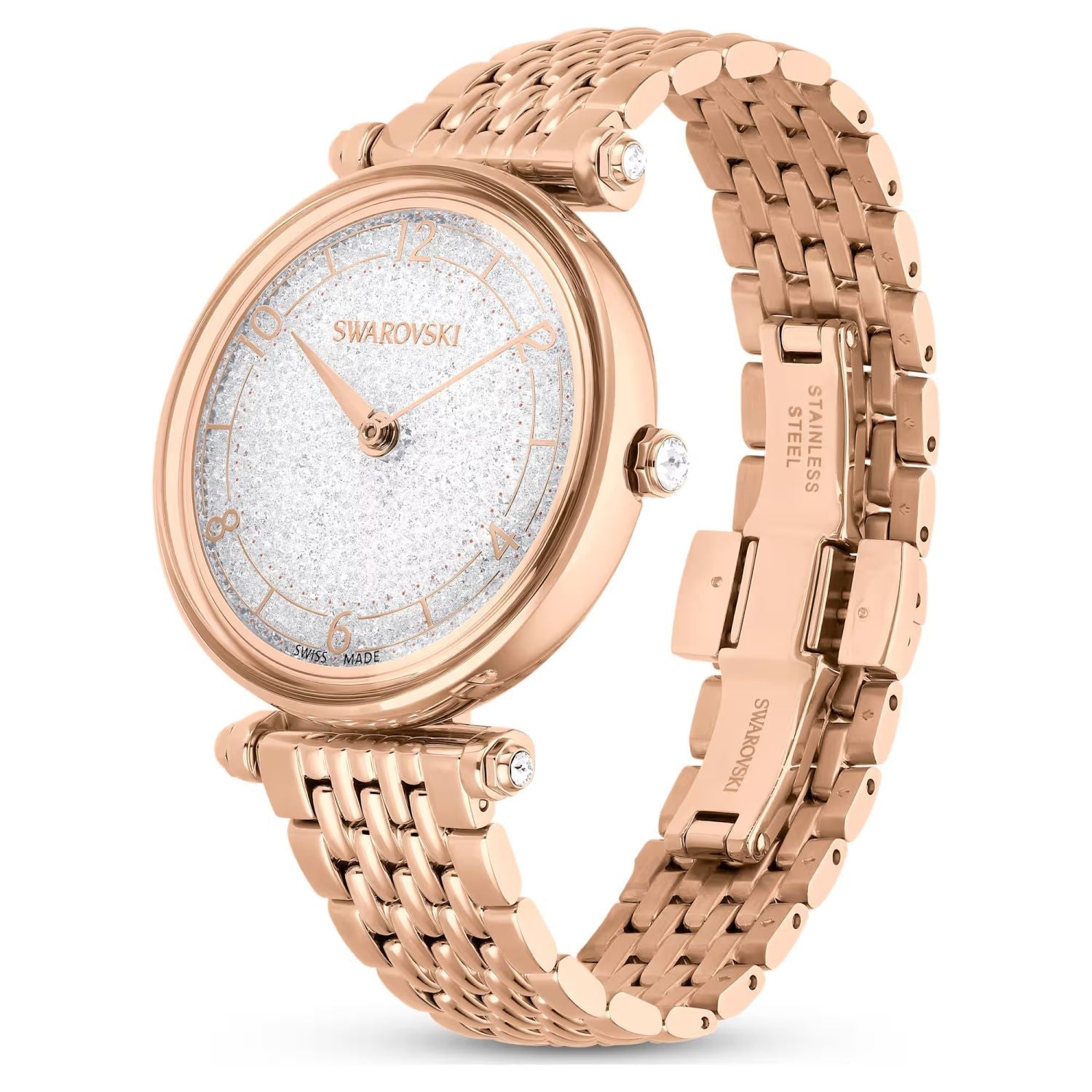  Shop Authentic Swarovski Crystalline Wonder Silver Dial Rose Gold Steel Strap Watch for Women - 5656911 - Luxxuri