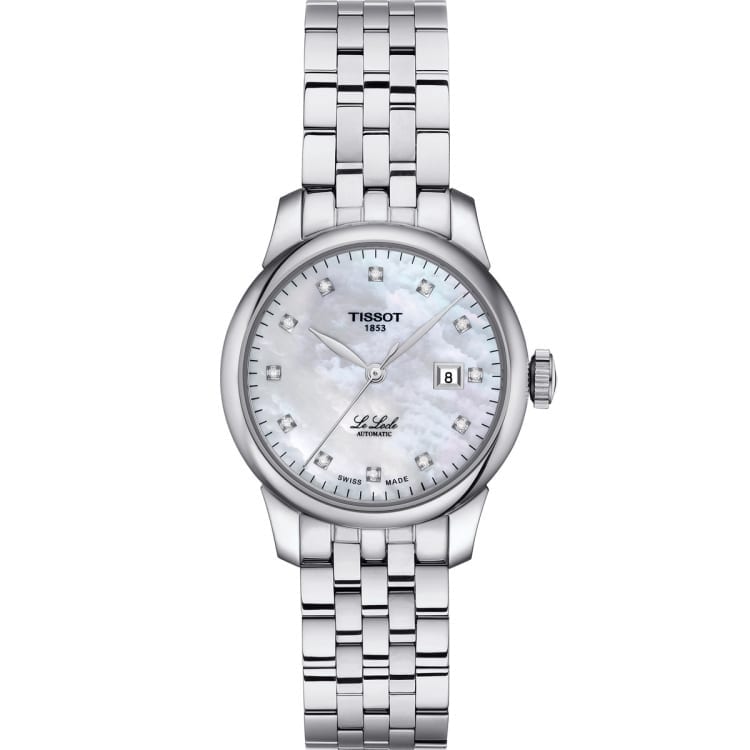  Shop Authentic Tissot Le Locle Automatic Diamonds Mother of Pearl Dial Silver Steel Strap Watch For Women - T006.207.11.116.00 - Luxxuri