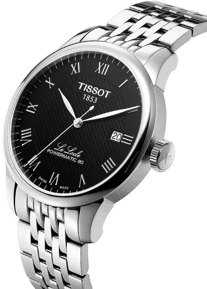  Shop Authentic Tissot Le Locle Powermatic 80 Black Dial Silver Steel Strap Watch For Men - T006.407.11.053.00 - Luxxuri