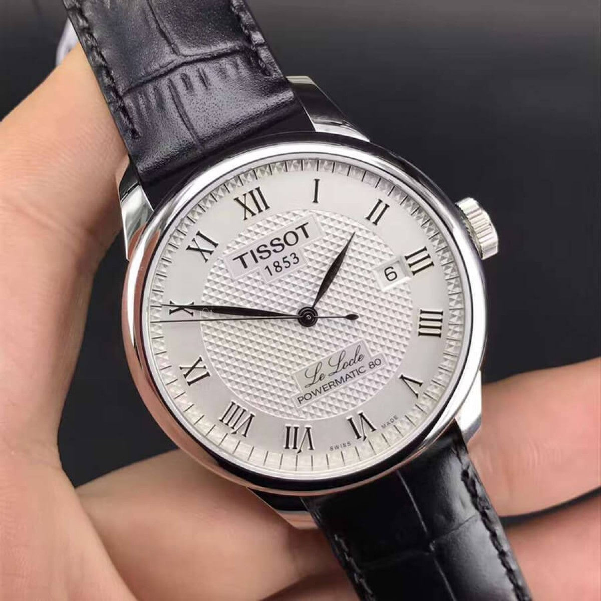  Shop Authentic Tissot Le Locle Powermatic 80 Silver Dial Black Leather Strap Watch For Men - T006.407.16.033.00 - Luxxuri